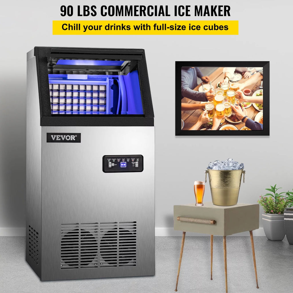 Commercial Ice Maker 90lbs/24h 22 lbs Storage F3939