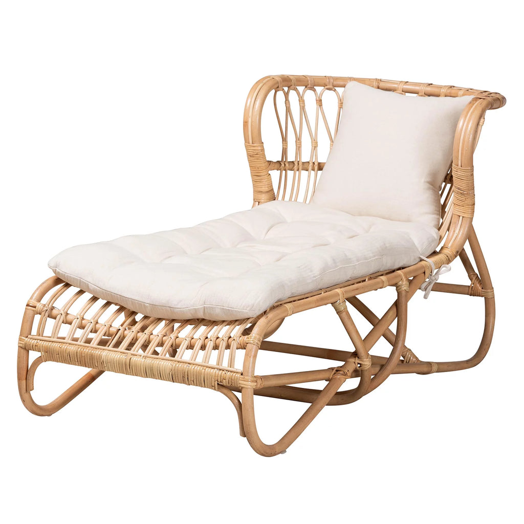 Natural Brown Rattan Chaise V3125