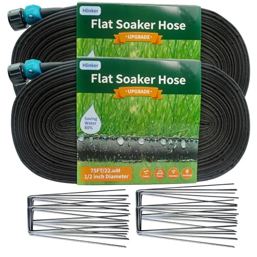 Flat Soaker Hose 100 ft with Stake O3388