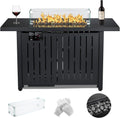 43 Inch 50,000 BTU Propane Fire Pit Table with Glass Wind Guard B983637
