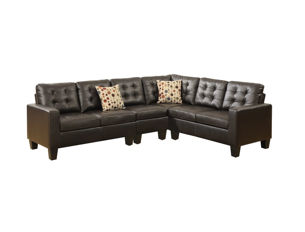 Espresso 4pcs Bonded Leather Sectional Sofa W275