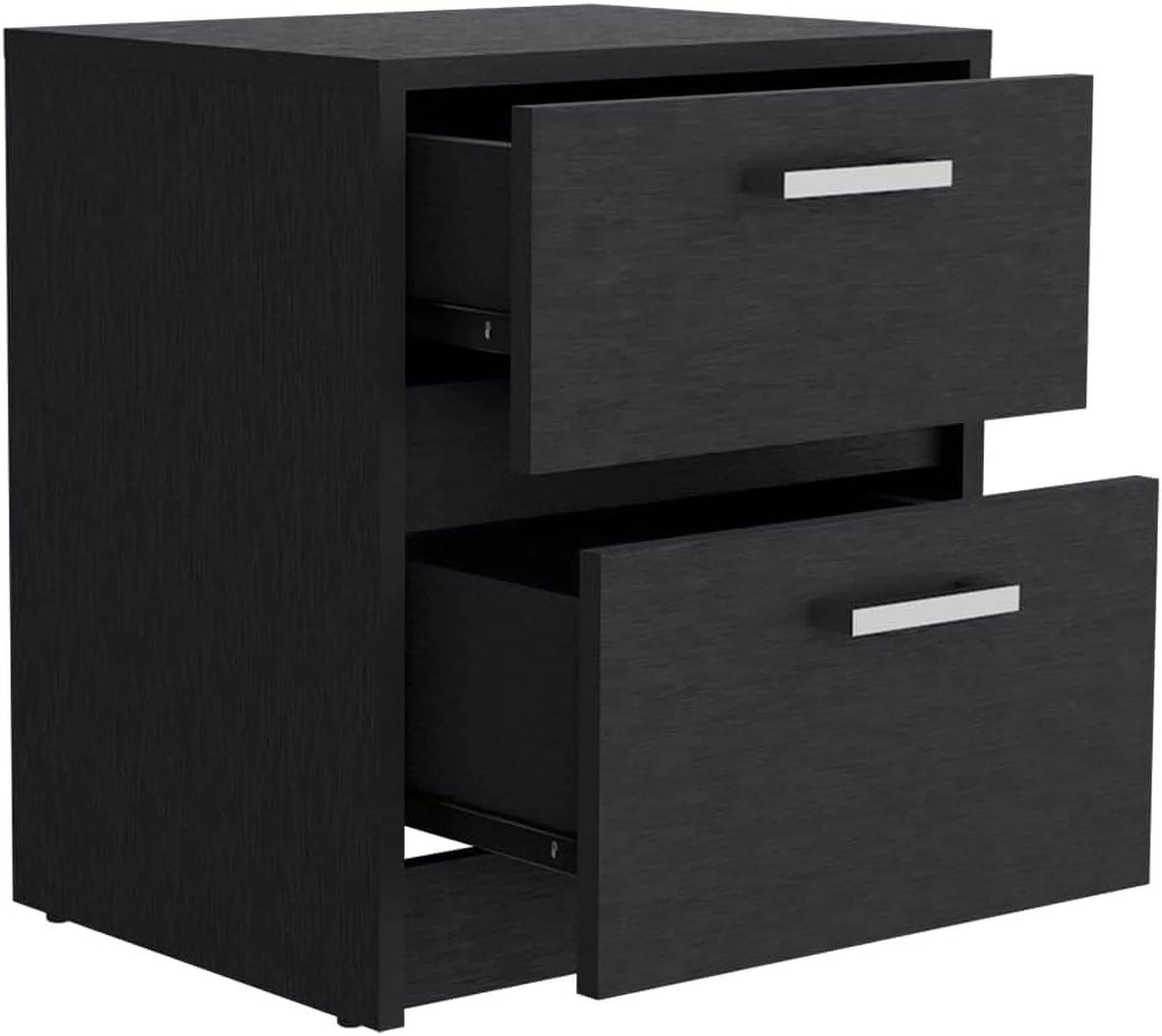Black Two Drawers Nightstand R97654