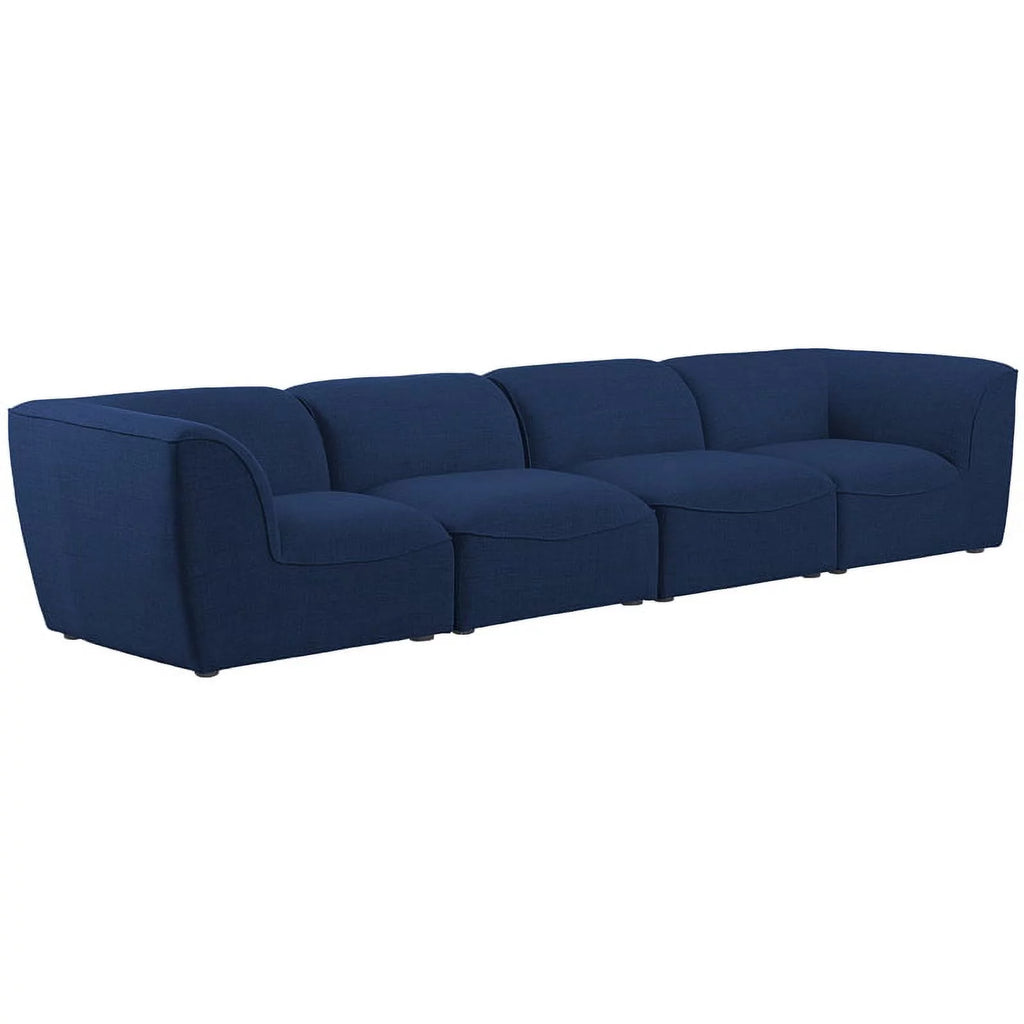 Navy Linen Textured Modular Sofa B12189