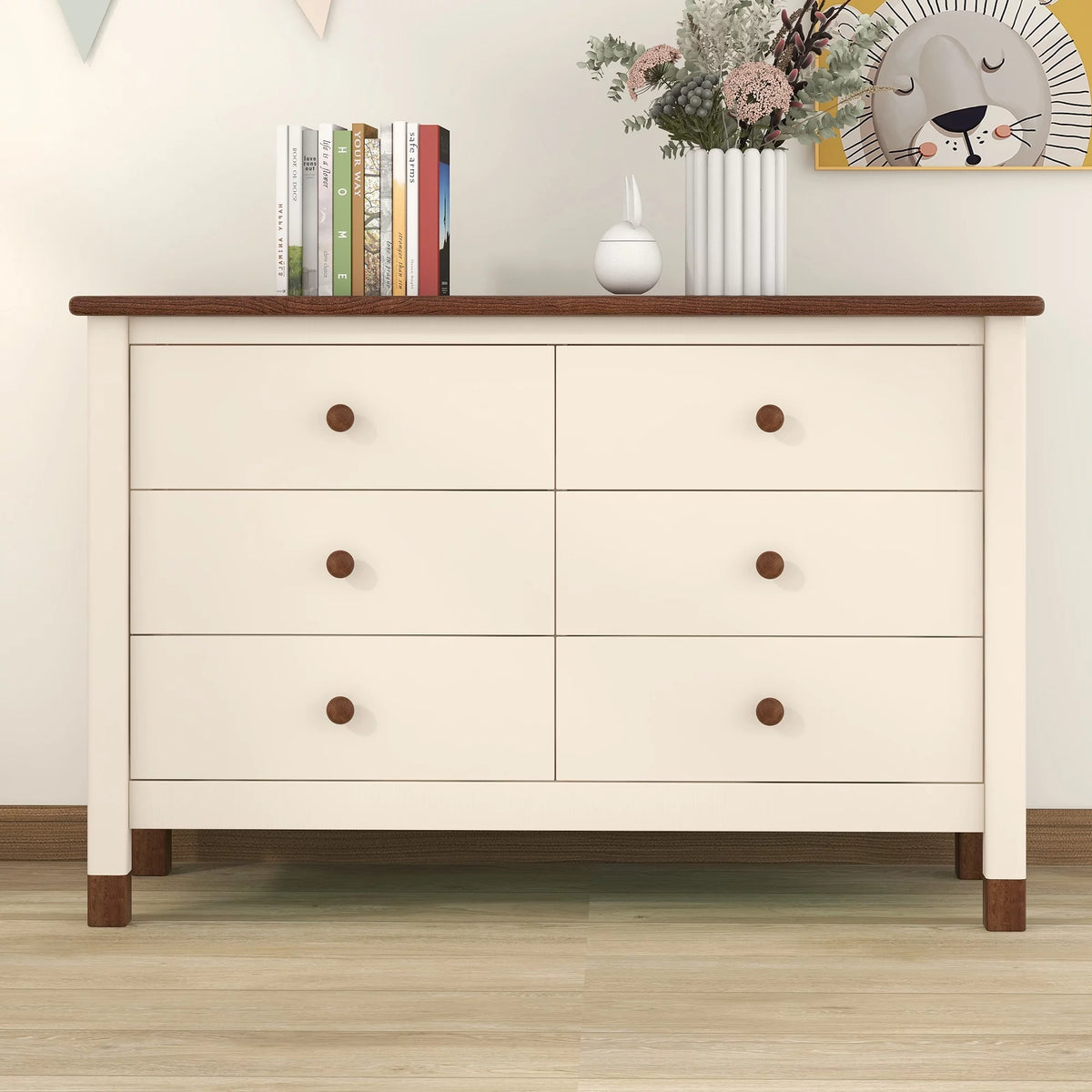 Wooden Storage Dresser with 6 Drawers F558