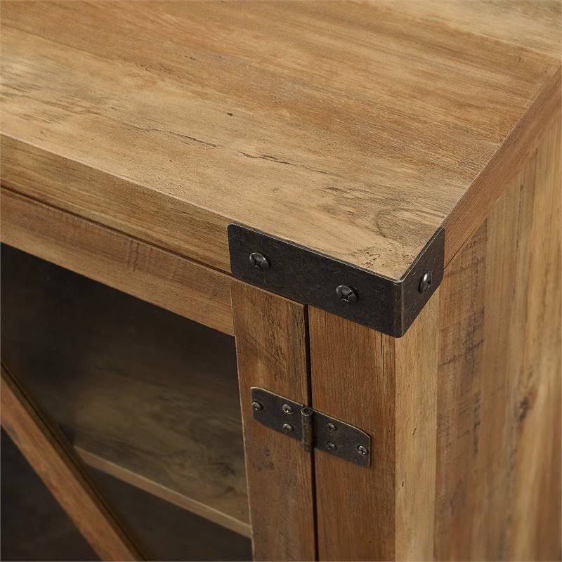 58x22 Glass Barn Door Fireplace TV Stand O584717