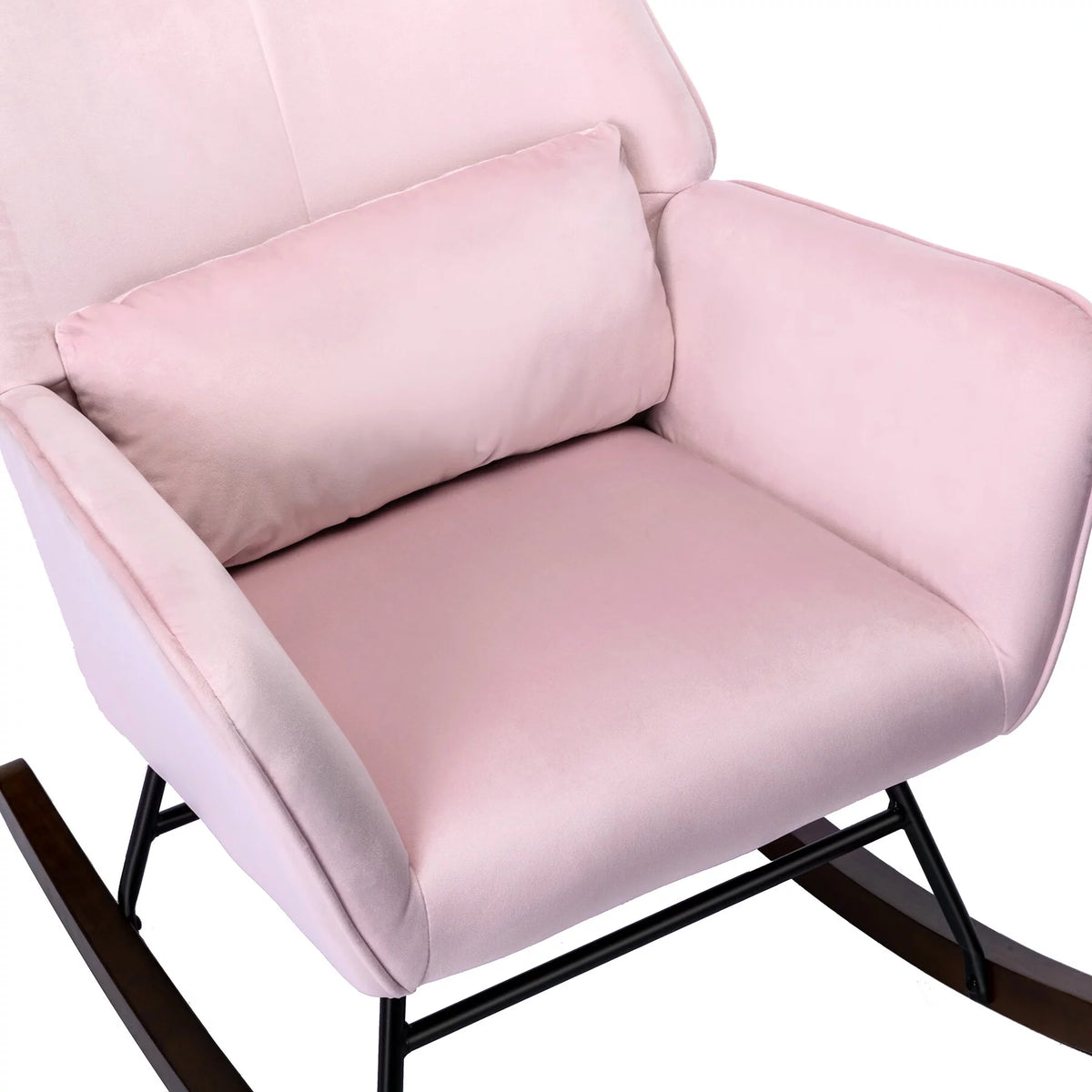 Pink Upholstered Rocking Chair A1388