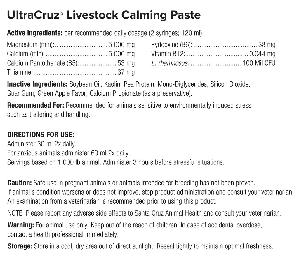 Livestock Calming Supplement 60 ml Paste 6/Pack R858122