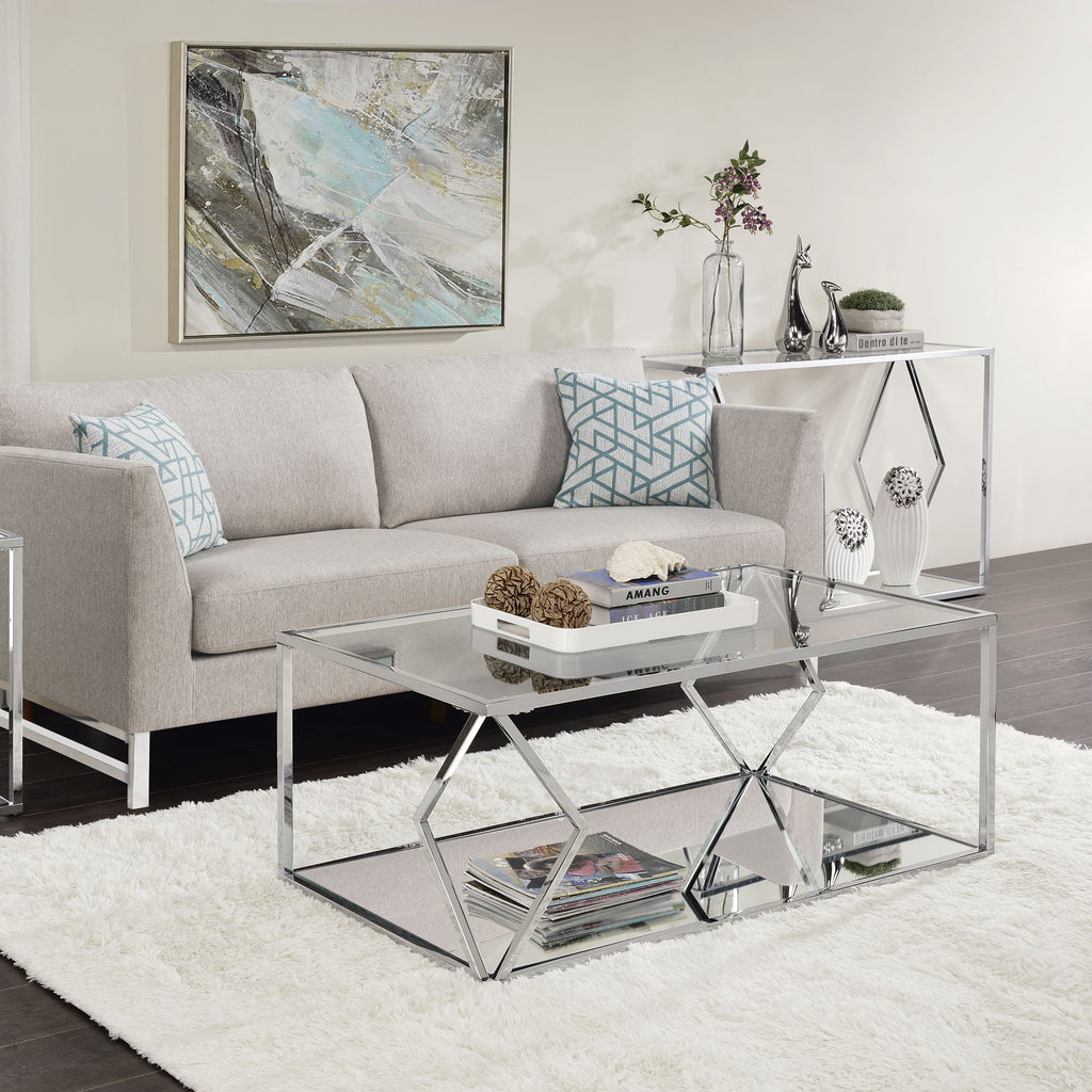 Glass Top Rectangular Coffee Table O961