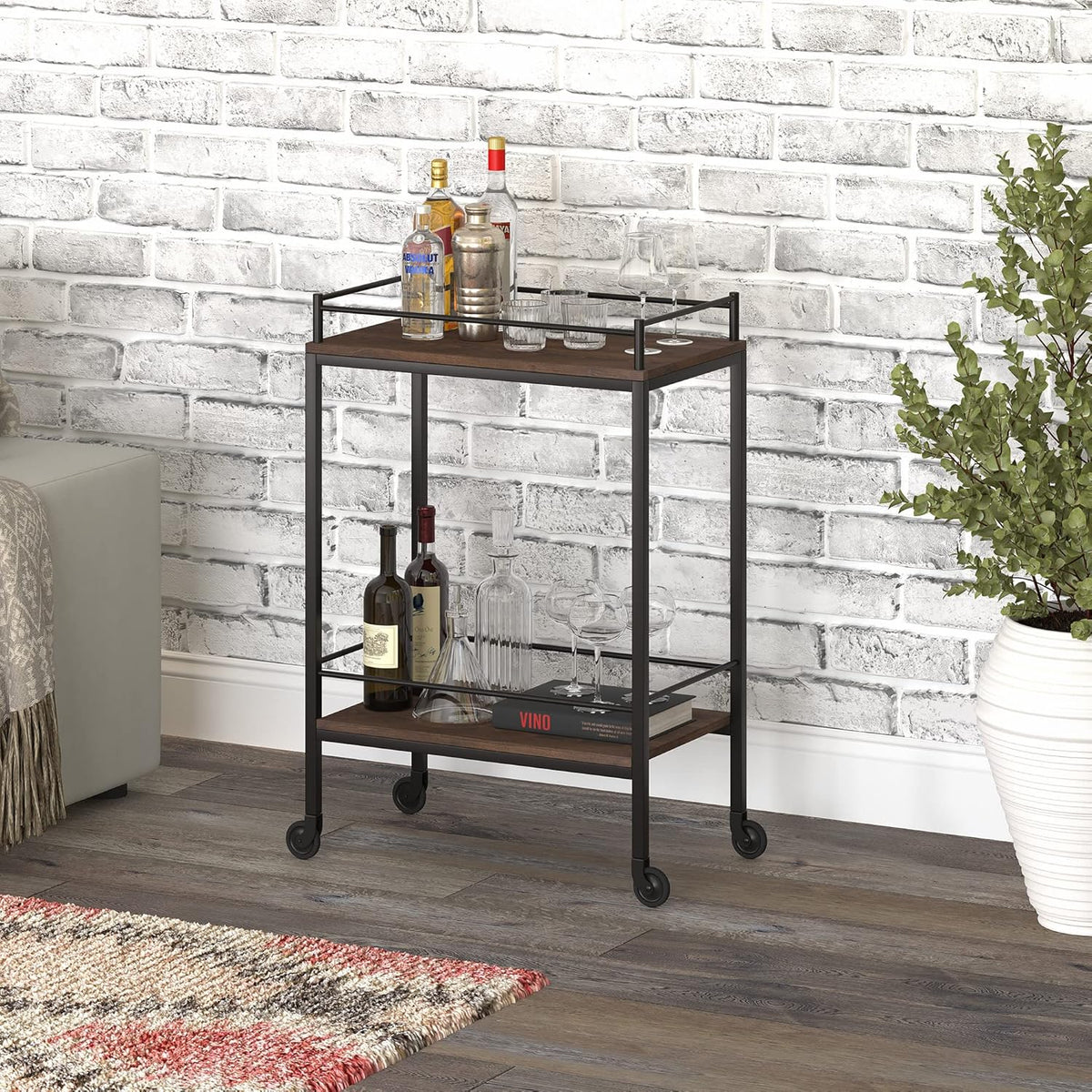 23.5'' Wide Rectangular Bar Cart V79027