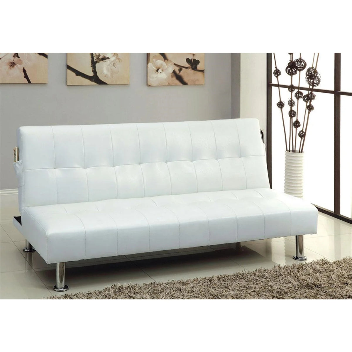 White Futon Sofa C74098