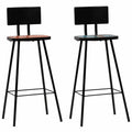 Solid Reclaimed Wood Bar Stools 2 pcs A12983