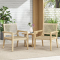 Wicker and Acacia Wood Outdoor Club Chairs, Set of 2 P782