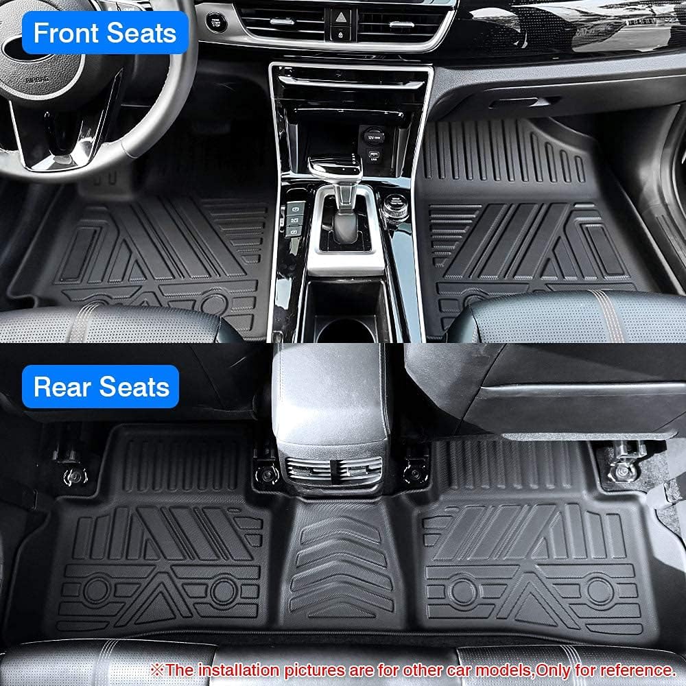 Custom Fit All Weather Rubber Floor Mats 2 Row Set Black N955939