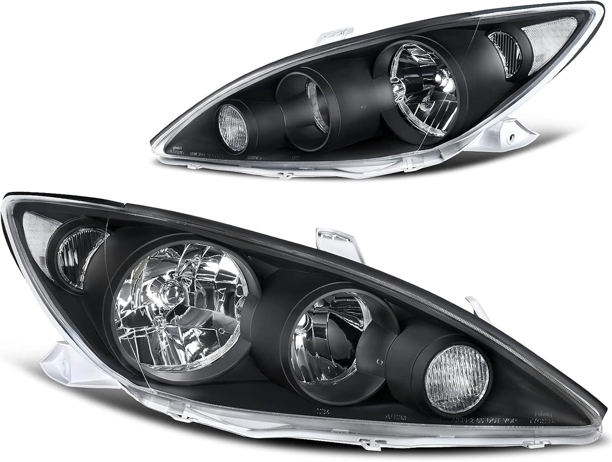 Headlight Assembly Chrome Housing Amber Reflector A2848