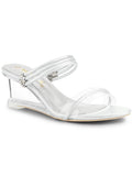Clear Glass Heel Wedge Sandals N383