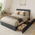 Full Bed Frame with 4 Storage Drawers W556