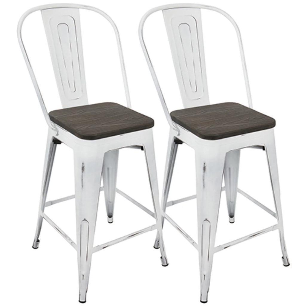 High Back Counter Stool Set of 2 M9427