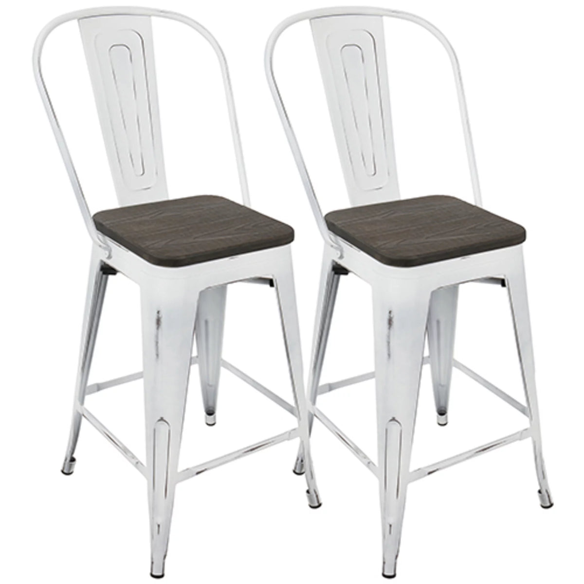 High Back Counter Stool Set of 2 M9427