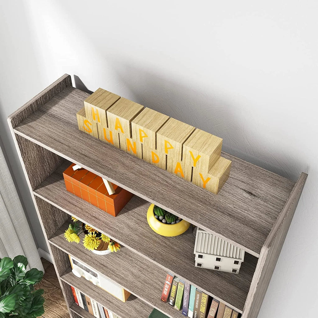 6-Tier Grey Wood Bookcase M684856