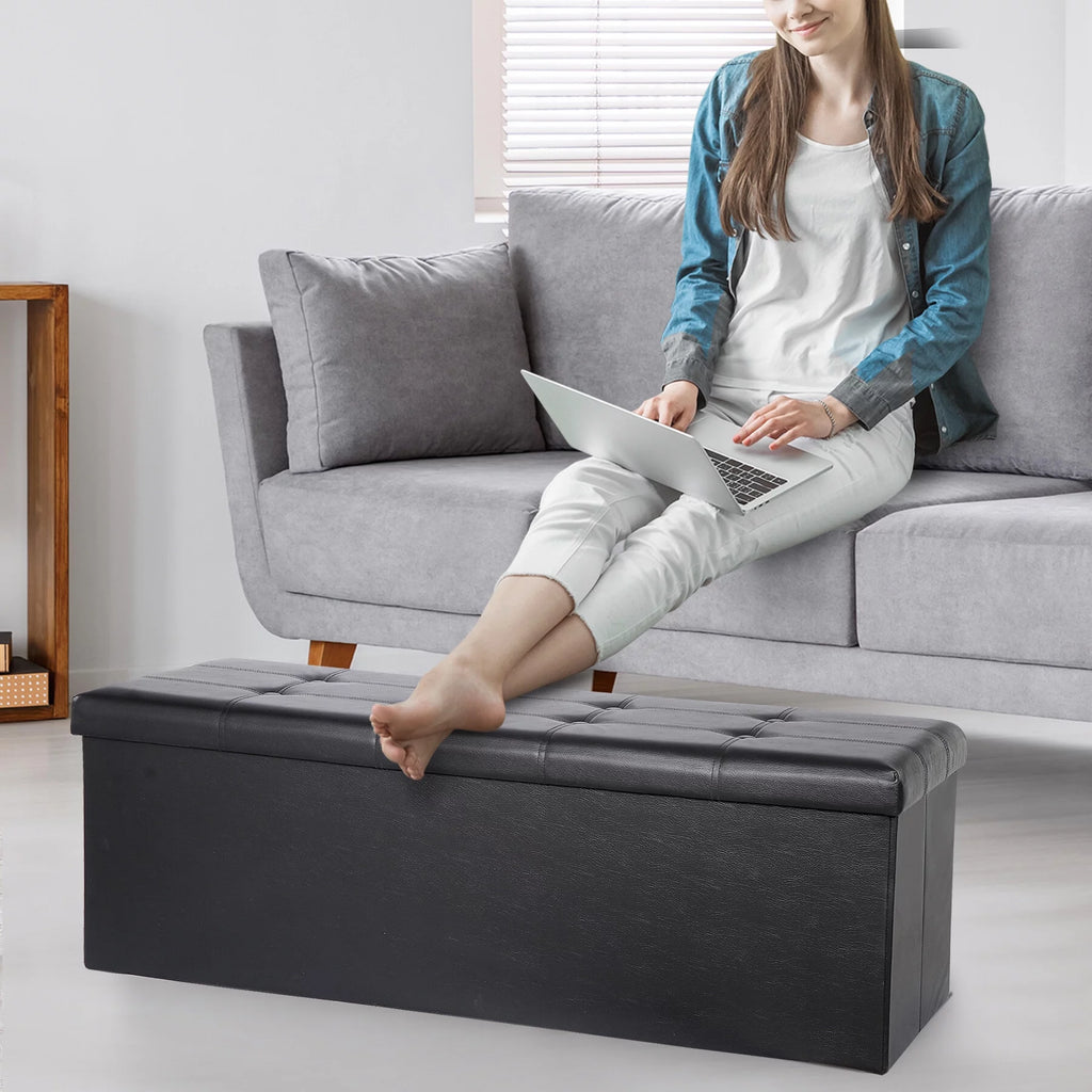 43 Inches Folding Storage Ottoman Bench M182241