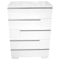 White 5 Drawer Poplar Wood Bedroom Chest D4856