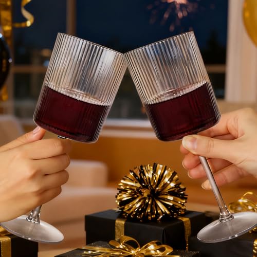24 Pack 6oz Clear Ribbed Plastic Champagne Flutes L60813
