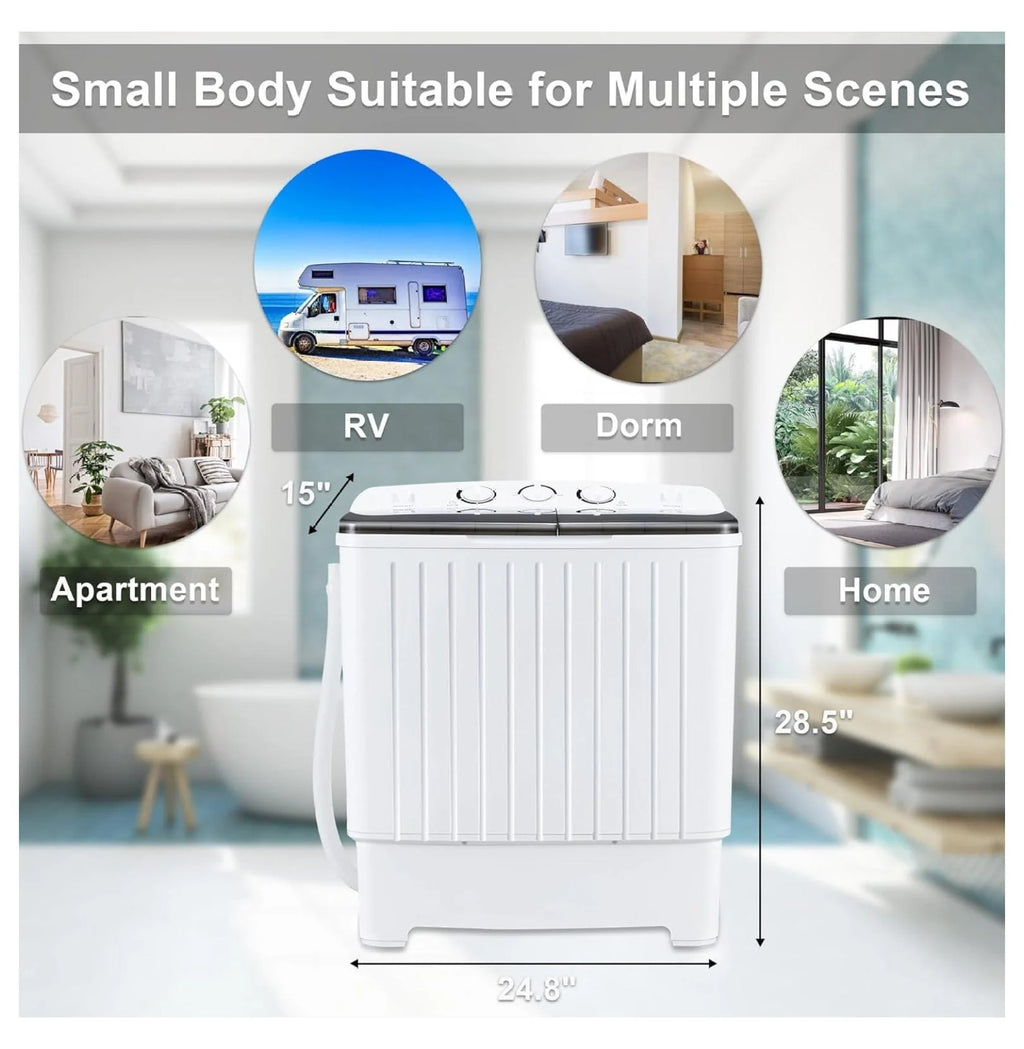 Portable Mini Tub Washer and Dryer Combo 20 lbs Black I41220