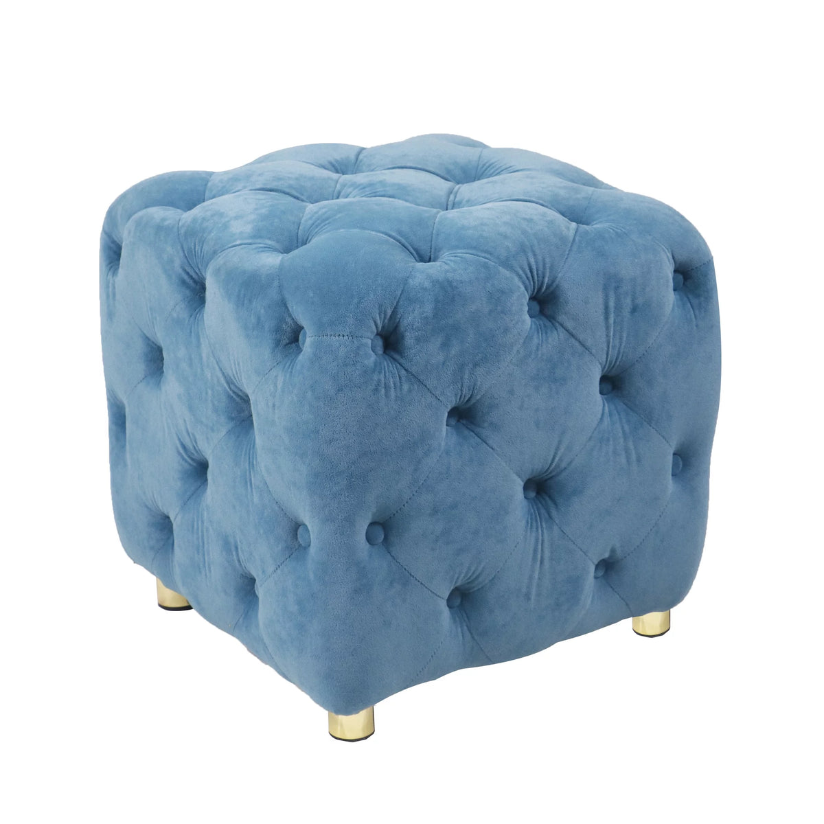 Velvet Tufted Square Ottoman S899