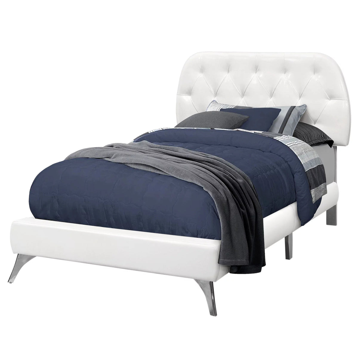 White Rectangular Bed Frame Twin Size Z855