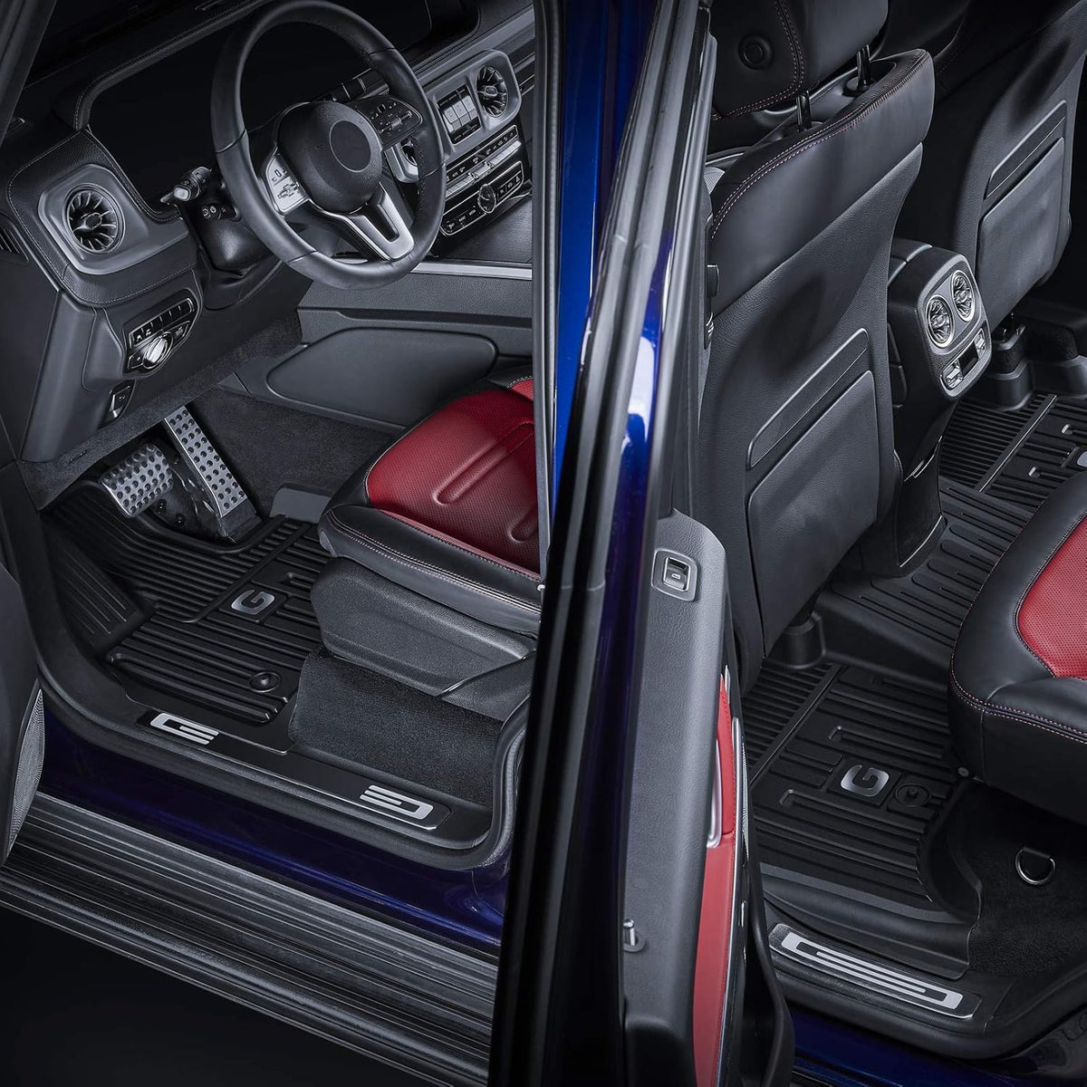 TPE All Weather Custom Fit Floor Mats 1st & 2nd Row Full Set Black V631141