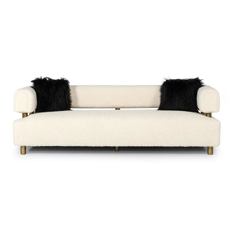 Beige Polyester Fabric & Stainless Steel Sofa M67211
