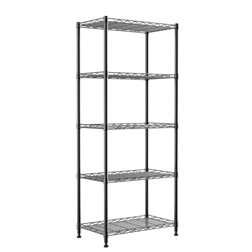 5-Wire Metal Storage Rack Adjustable Shelves T8434