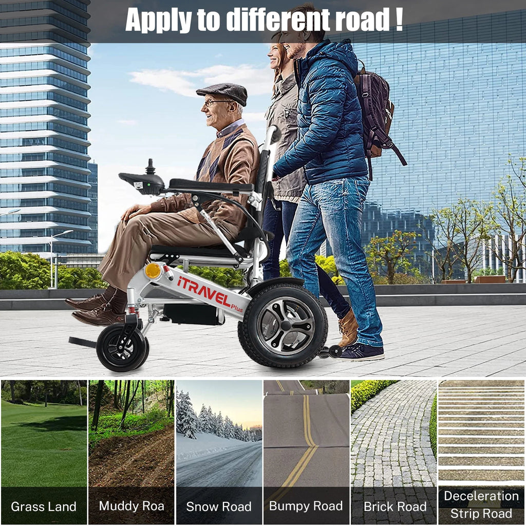 Folding Electric Wheelchair with Memory Gel Seat Cushion Q6651