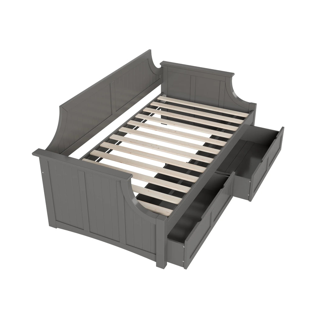 Twin Wood Daybed with Set of 2 Drawers in Grey L5782