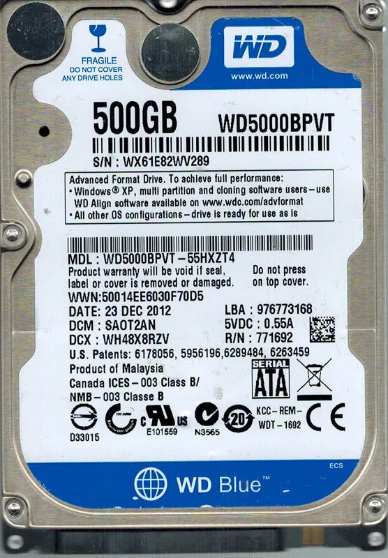 500GB Hard Drive U52150