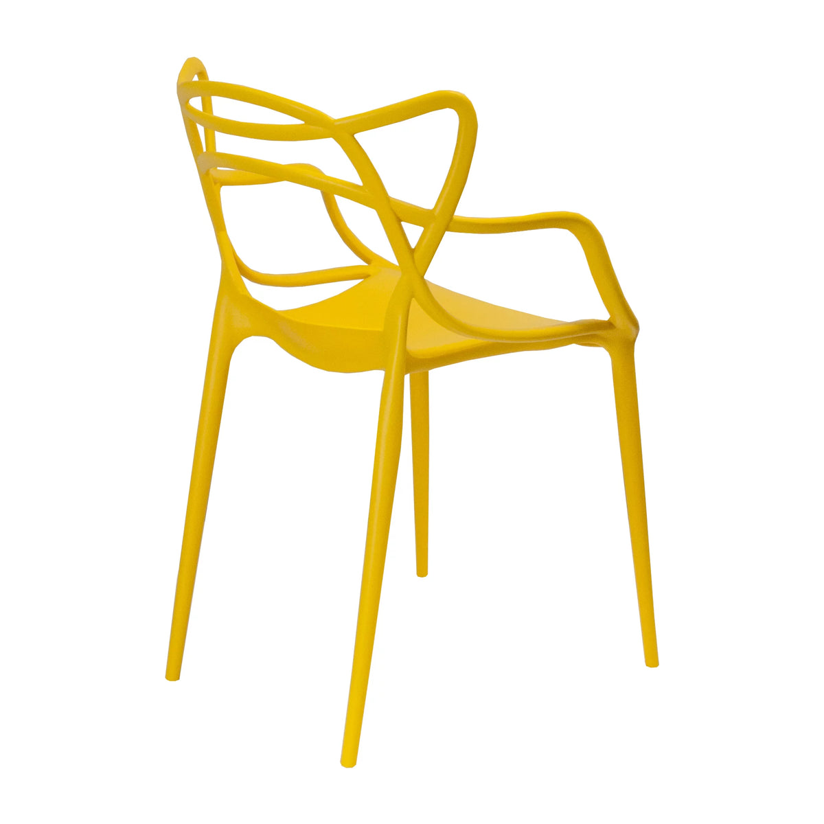 Yellow Molded Plastic Dining Chair Set of 2 Q459375