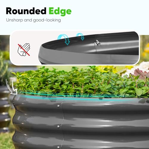 Galvanized Raised Garden Bed Kit with Self Watering System and Mesh Cover, 6x3x1Ft N108504