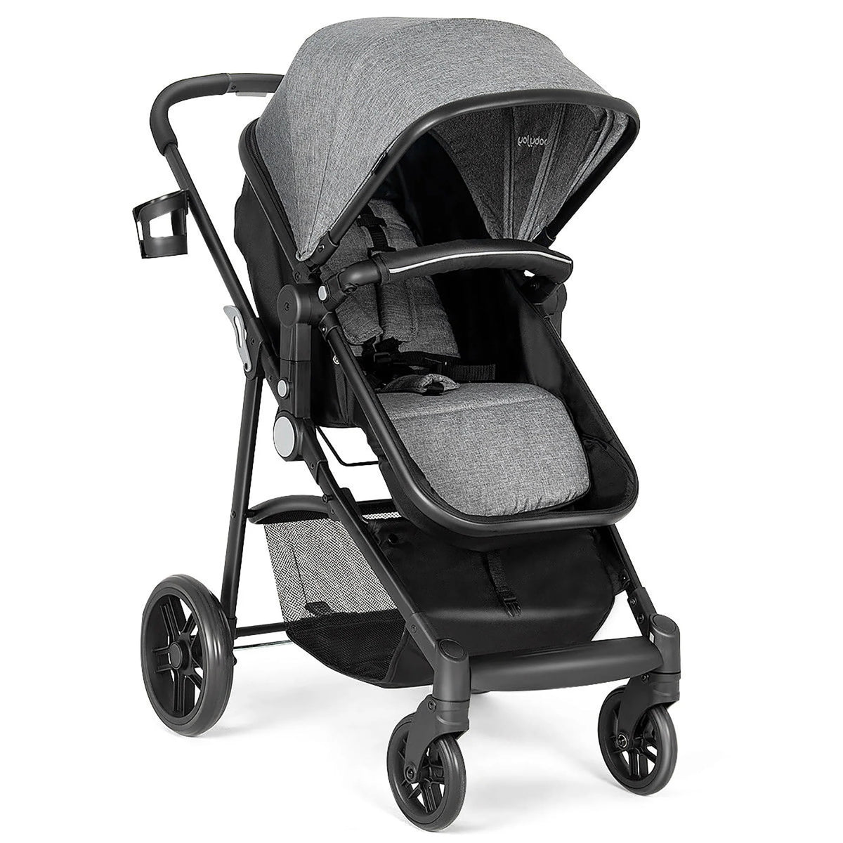 2 In 1 Foldable Baby Stroller Black D3236