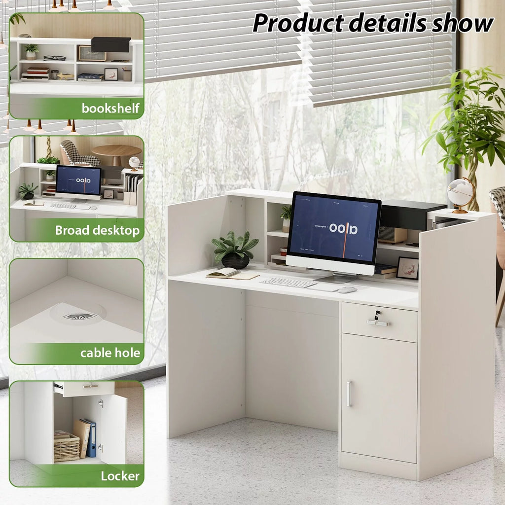 Rectangular Wood Reception Desk F86000