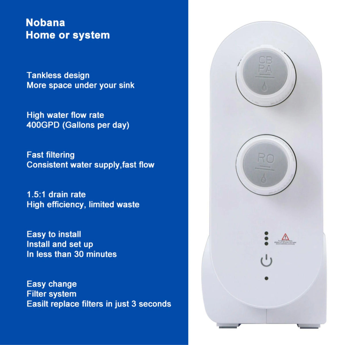 400GPD Tankless RO Water Purifier Y9927
