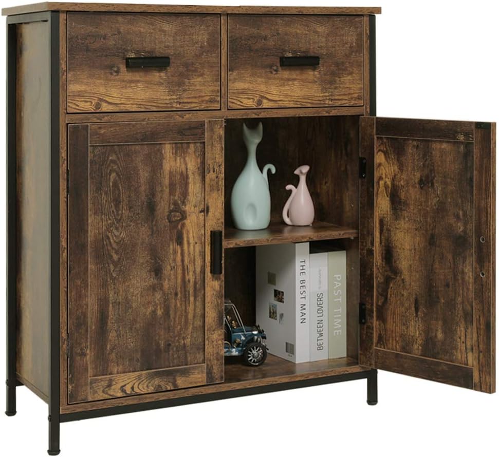 Industrial Storage Cabinet with 2 Drawers and Doors Z458401