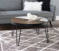 Round Mid-Century Coffee Table with Hairpin Legs, Walnut Y92475