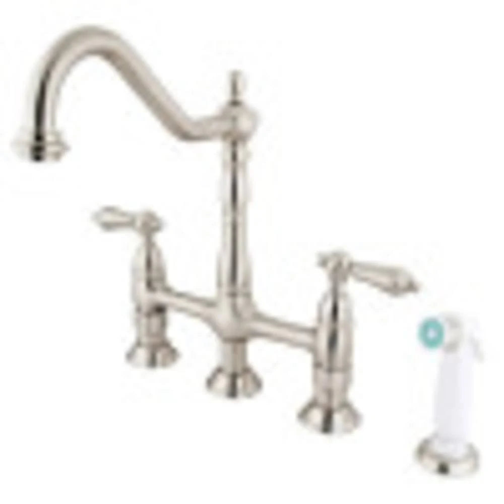 Satin Nickel Kitchen Faucet with Side Sprayer T89767