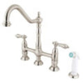 Satin Nickel Kitchen Faucet with Side Sprayer T89767