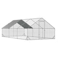 Large Metal Chicken Coop with Cover and Lockable Door D13745