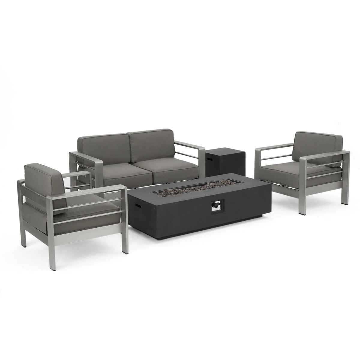 Outdoor Sofa and Chat Set with Lounges and Firepit Z3294