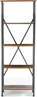 Brown Wood and Metal Bookcase C7750