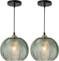 Green Glass Pendant Light Fixtures 2-Pack P956735