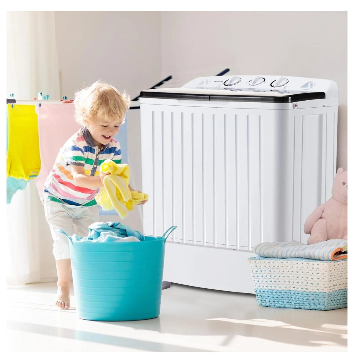 Portable Mini Tub Washer and Dryer Combo 20 lbs Black I41220