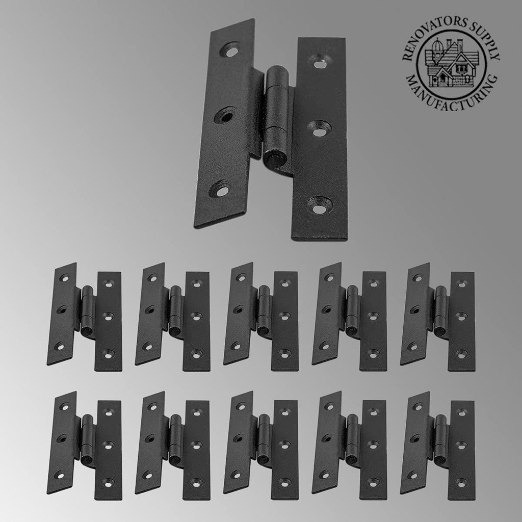 Black 3.5 Height 3/8 Offset Wrought Iron H Hinges Pack Of 10 L313033
